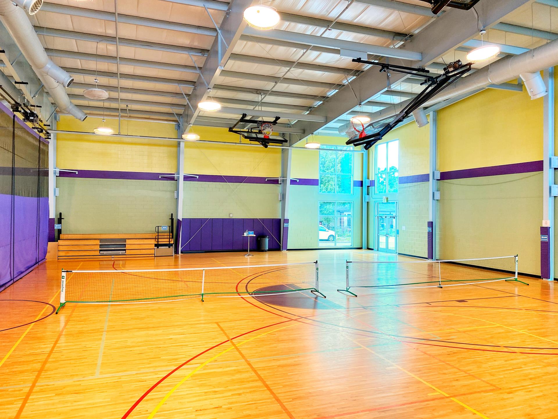 Half Court in Gymnasium Set up